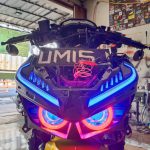 Custom lampu honda vario led new dengan double proji hid plus drl alis sen running AE Cob